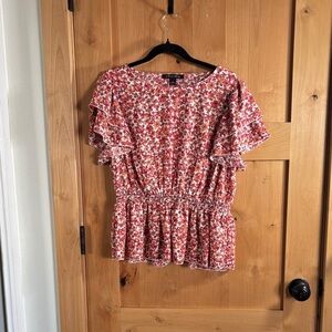 A love story Elegant Floral Ruffle Blouse